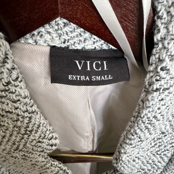 VICI Herringbone Heather Grey Pocketed Coat XS - Picture 5 of 11